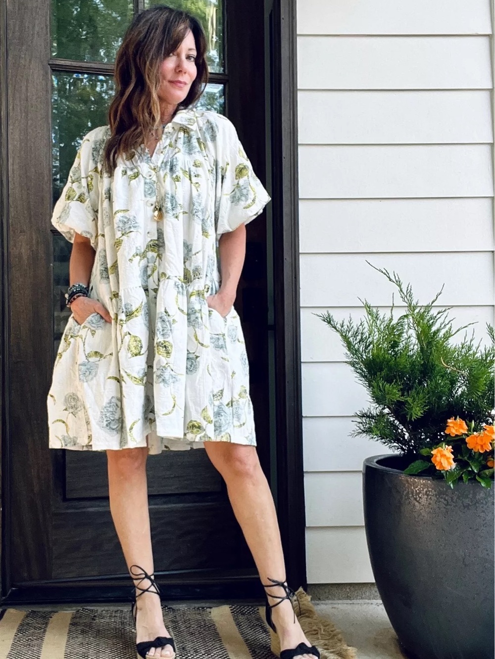 Anthropologie En Saison Mallory Shirt Dress Sz S Oversized Babydoll Coastal - Picture 5 of 12